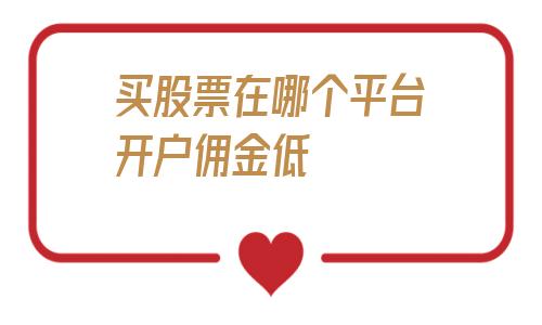买股票在哪个平台开户佣金低(买股票在哪个平台开户好)