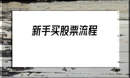 新手买股票流程(新手怎样炒股票入门)