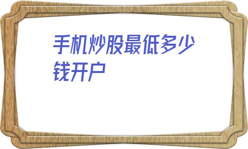 手机炒股最低多少钱开户(手机炒股哪个证券开户)